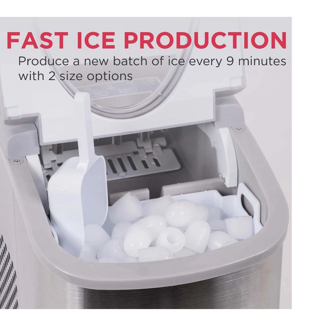 Frigidaire 26 lb Bullet Ice Maker Stainless Steel - compact, high-capacity icema