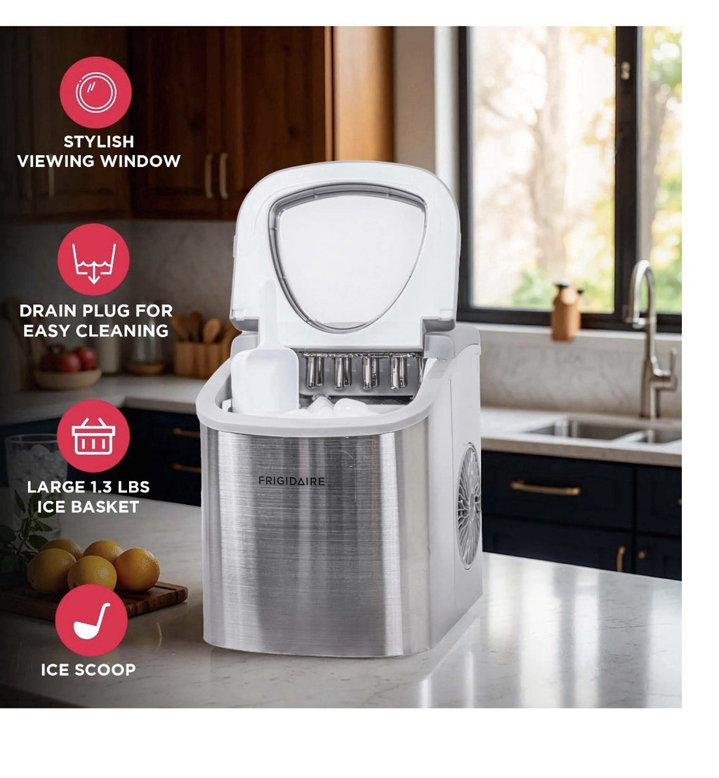Frigidaire 26 lb Bullet Ice Maker Stainless Steel - compact, high-capacity icema