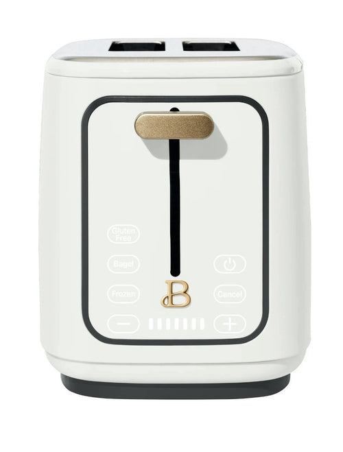 Beautiful 2-Slice Touch-Activated Toaster – White Icing by Drew Barrymore