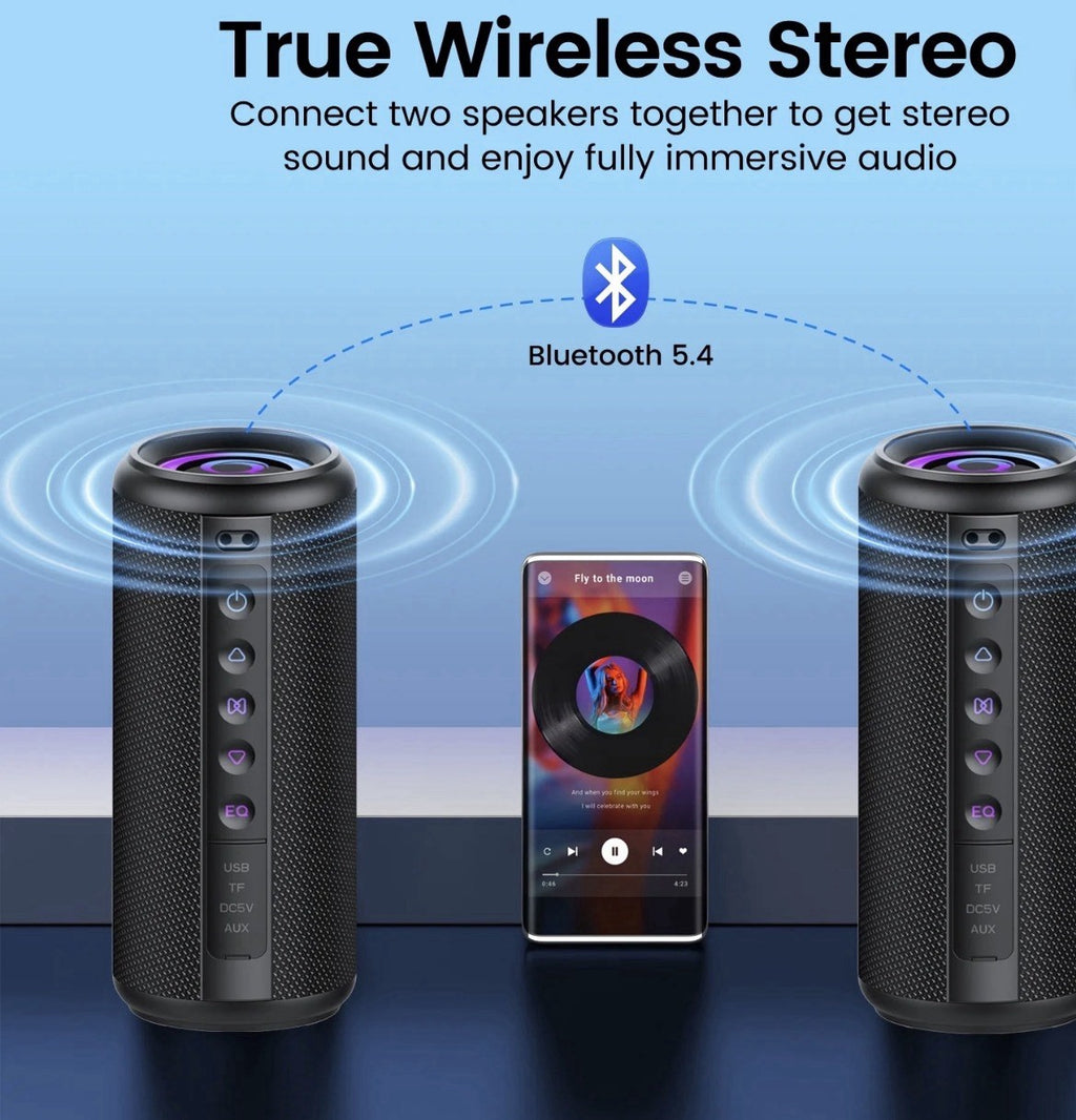 Portable Bluetooth Speaker, 2026 Bluetooth 5.4 Wireless Speaker with 20W HD Loud