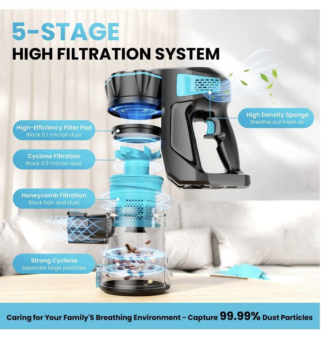INSE Cordless Vacuum Cleaners, 6-in-1 Lightweight Stick Vacuum V770 for Carpet 