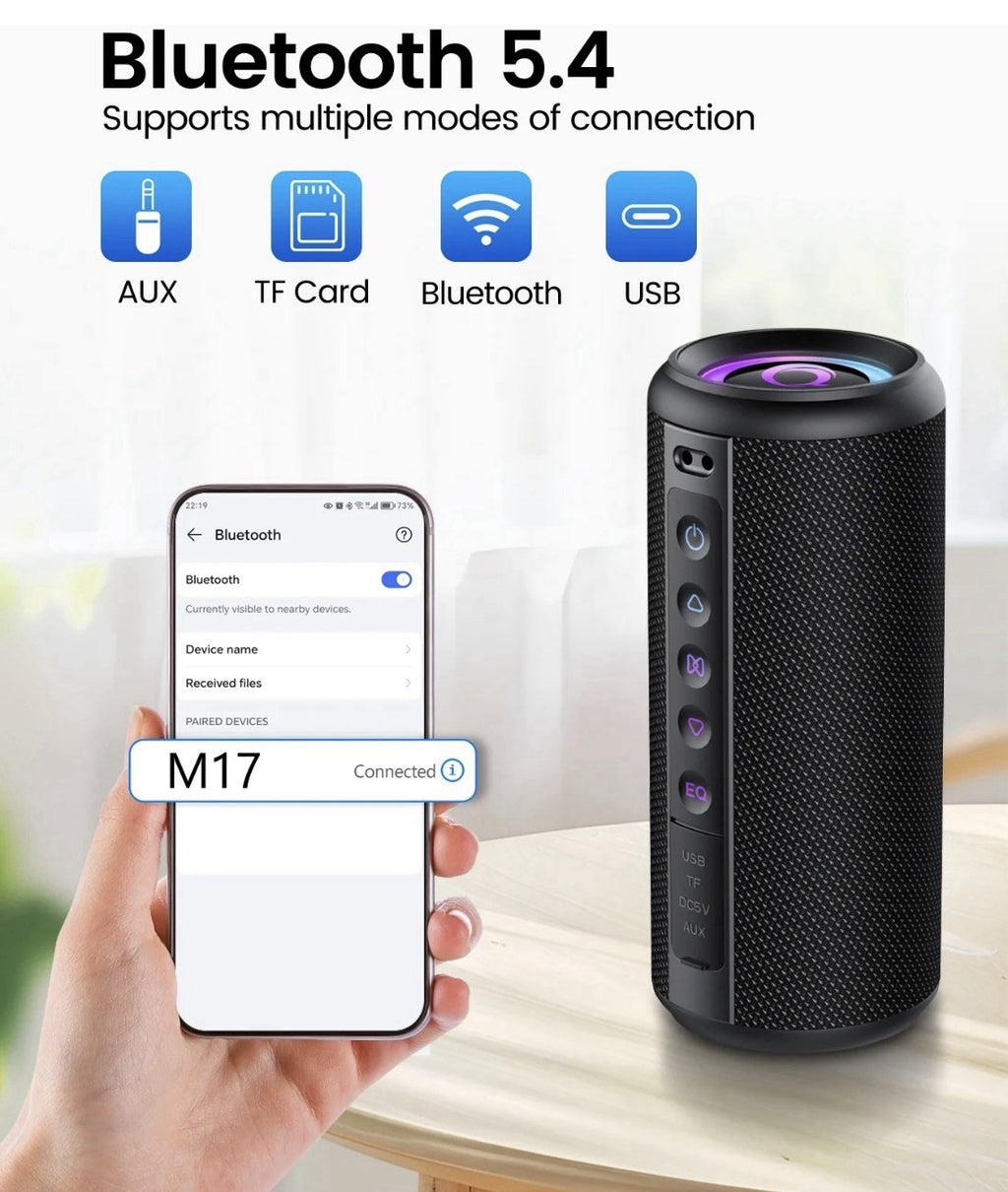 Portable Bluetooth Speaker, 2026 Bluetooth 5.4 Wireless Speaker with 20W HD Loud
