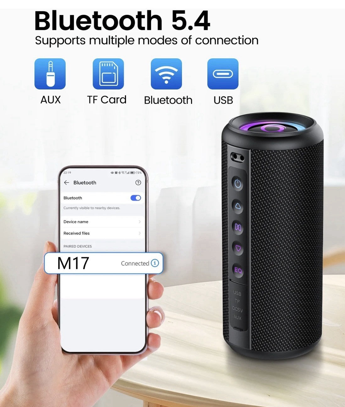 Portable Bluetooth Speaker, 2026 Bluetooth 5.4 Wireless Speaker with 20W HD Loud